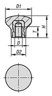 Przycisk Grzybkowy polerowane duroplast czarny (06238-2106) - Norelem