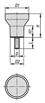 Przycisk Grzybkowy duroplast czarny polerowany (06240-11-105X10) - Norelem
