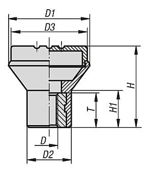 Przycisk Grzybkowy termoplast ciemnoszary RAL 7021 (06241-AE6) - Norelem