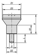 Przycisk Grzybkowy termoplast ciemnoszary RAL 7021 (06242-AEX20) - Norelem