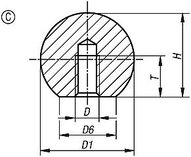 Uchwyt Kulisty aluminium polerowany (06247-116AE3) - Norelem