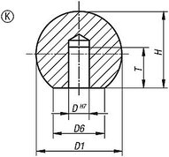 Uchwyt Kulisty aluminium polerowany (06247-332083) - Norelem