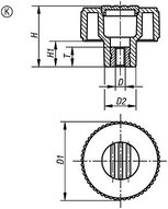 Kółko Radełkowane termoplast ciemnoszary RAL 7021 (06267-21082) - Norelem