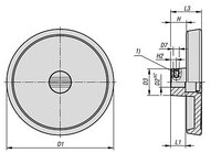 Koło Ręczne aluminium czarny powlekany proszkowo (06278-100101036) - Norelem