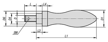 Rękojeść obrotowy aluminium (06309-1232105) - Norelem