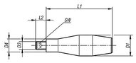 Rękojeść stały aluminium wypolerowane na wysoki połysk (06311-20) - Norelem