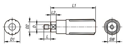 Rękojeść Cylindryczna obrotowy termoplast (06325-01-3A2) - Norelem