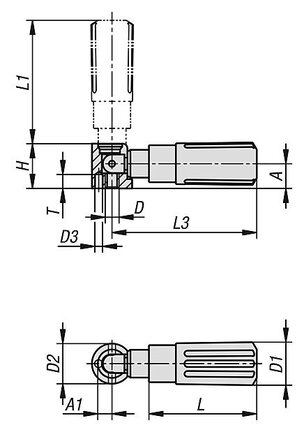 Rękojeść Cylindryczna składany termoplast (06326-01-3A2) - Norelem