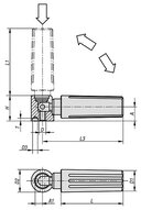 Rękojeść Cylindryczna Bezpieczna samopowrtotne termoplast (06328-408) - Norelem