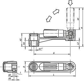 Korbka otwór pasowany z rowkiem termoplast ciemnoszary (06502-110802) - Norelem