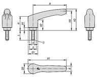 Rękojeść Nastawna 1365 poliamid niebieski RAL 5002 (06613-06-13206X20) - Norelem