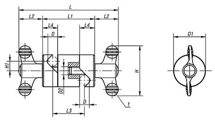 Przegub Zaciskowy nastawny aluminium (06621-03) - Norelem