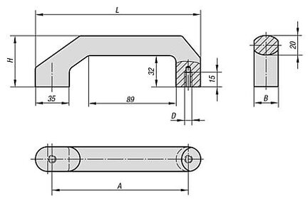 Uchwyt Pałąkowy aluminium z połyskiem (06900-140067) - Norelem
