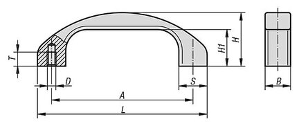 Uchwyt Pałąkowy aluminium anodyzowane w kolorze czarnym (06910-120061) - Norelem