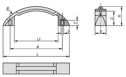 Uchwyt Łukowy termoplast ciemnoszary (06911-11906) - Norelem
