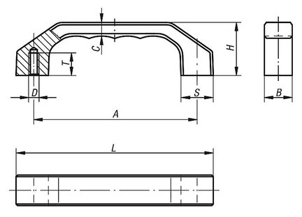 Uchwyt Pałąkowy aluminium czarny anodowany (06915-140082) - Norelem