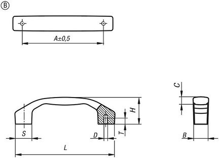 Uchwyt Pałąkowy aluminium czarny (06916-10-2180101) - Norelem