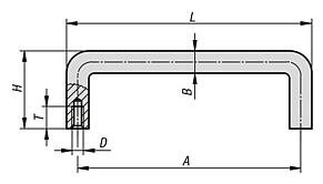 Uchwyt Pałąkowy okrągły aluminium czarny matowa i anodyzowana (06917-200061) - Norelem