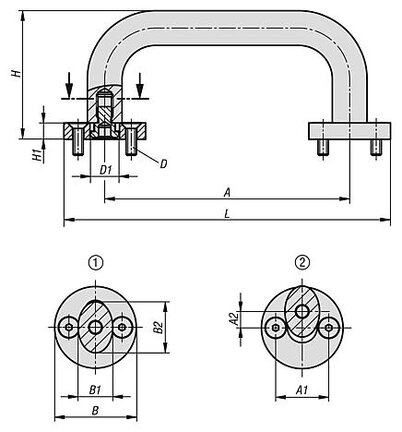 Uchwyt Pałąkowy owalny aluminium czarny (06920-12012001) - Norelem