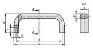 Uchwyt Pałąkowy owalny aluminium czerwony RAL 3003 powlekany proszkowo (06920-11802706) - Norelem