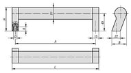 Uchwyt Ruruwy pochylony aluminium anodowane z matowym połyskiem (06928-2400061) - Norelem