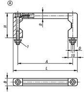Uchwyt Pałąkowy aluminium czarny matowa i anodyzowana (06932-10001) - Norelem