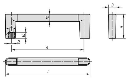 Uchwyt Pałąkowy aluminium czarny anodowany (06933-100101) - Norelem