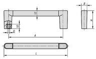 Uchwyt Pałąkowy aluminium czarny anodowany (06933-100101) - Norelem