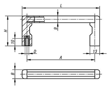 Uchwyt Pałąkowy aluminium czarny anodowany (06933-08801) - Norelem