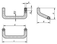 Uchwyt Pałąkowy kątowy aluminium czarny anodowany (06935-08601) - Norelem