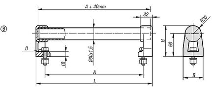 Uchwyt Ruruwy aluminium naturalny anodowany (06939-200303) - Norelem