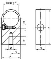 Element Ustalający aluminium anodyzowane w kolorze czarnym (06947-08302) - Norelem