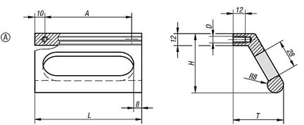Uchwyt Profilowany aluminium anodyzowany w kolorze naturalnym (06952-086063) - Norelem