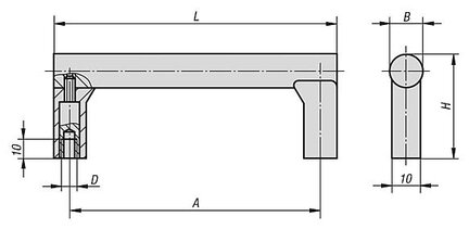 Uchwyt Ruruwy aluminium anodyzowane w kolorze czarnym (06958-1088043) - Norelem