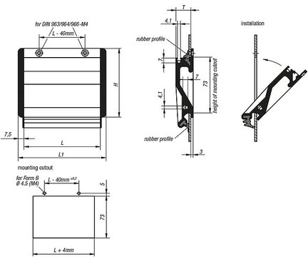 Uchwyt Kasetowy aluminium czarny anodowany (06960-10021) - Norelem