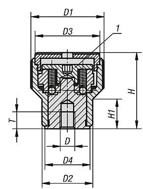 Pokrętło Radełkowane termoplast ciemnoszary RAL 7021 (07125-308) - Norelem