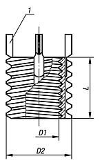 Wstawka Gwintowana standard stal (07660-06) - Norelem