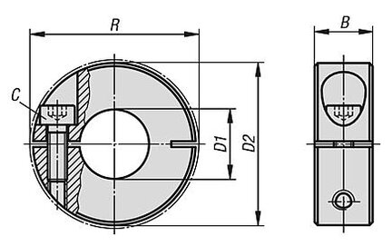 Pierścień Zaciskowy aluminium z połyskiem (07810-103003) - Norelem