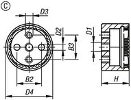 Element Zatrzaskowy z zazebieniem wewnetrznym stal oksydowane (07820-32338) - Norelem