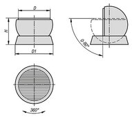Magnetyczna Kulka Mocująca aluminium srebrny (09230-1601) - Norelem