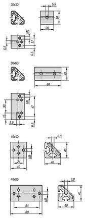 Kątownik aluminium (10260-084040) - Norelem