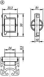 Element Rolkowy do szyn rolkowych tworzywo sztuczne czerwony (10448-1283) - Norelem