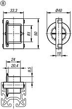 Element Rolkowy do szyn rolkowych tworzywo sztuczne czerwony (10448-2283) - Norelem