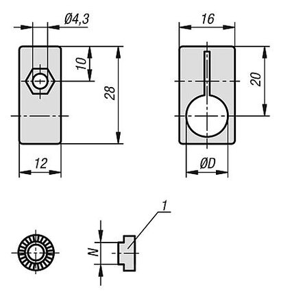 Element Mocujacy poliamid czarny (10460-908) - Norelem