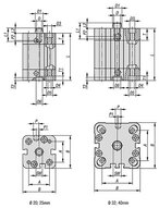 Siłownik Pneumatyczny 1384 aluminium (12001-0250101) - Norelem