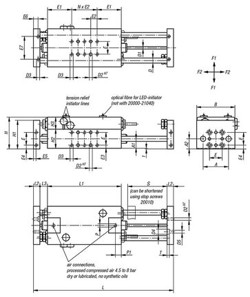 Moduł Liniowy pneumatyczny aluminium (20000-21080) - Norelem