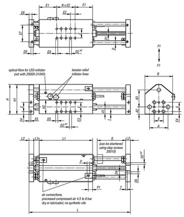 Moduł Liniowy pneumatyczny aluminium (20000-33200) - Norelem