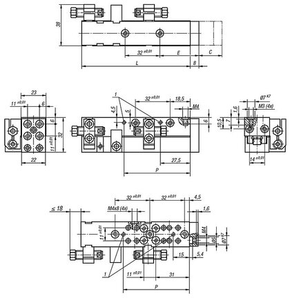 Moduł Liniowy pneumatyczny aluminium (20032-4035) - Norelem