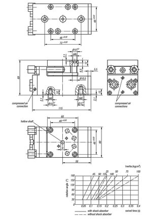 Moduł Obrotowy pneumatyczny aluminium (20062-016) - Norelem