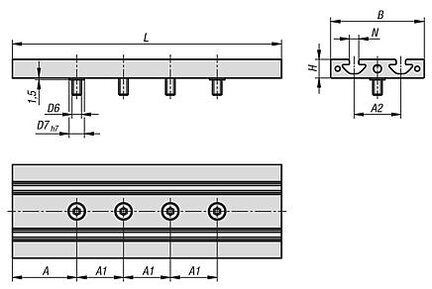 Stół Rowkowy aluminium (20310-06174) - Norelem